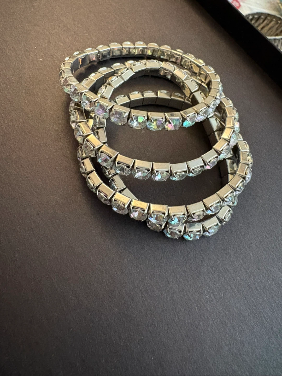 Vintage Sparkly Crystal Stretchy Bracelet Set - photo 2