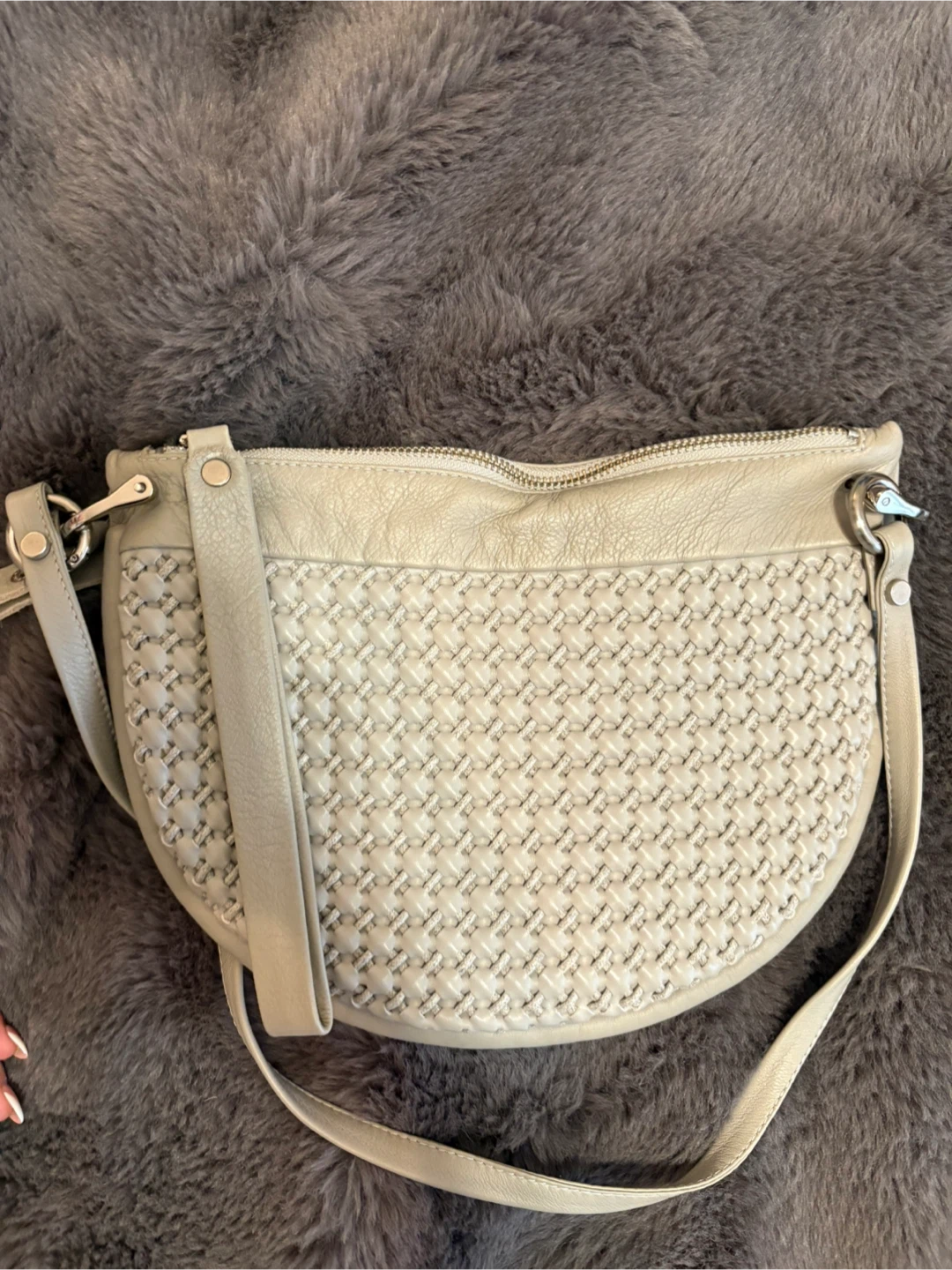 Daniella Lehavi Grey Leather Woven Crossbody Bag - photo 2
