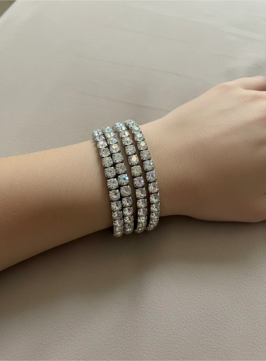 Vintage Sparkly Crystal Stretchy Bracelet Set - photo 5