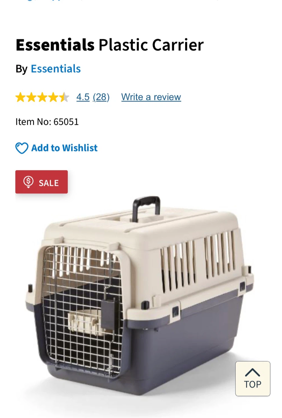 Essentials Plastic Pet Carrier