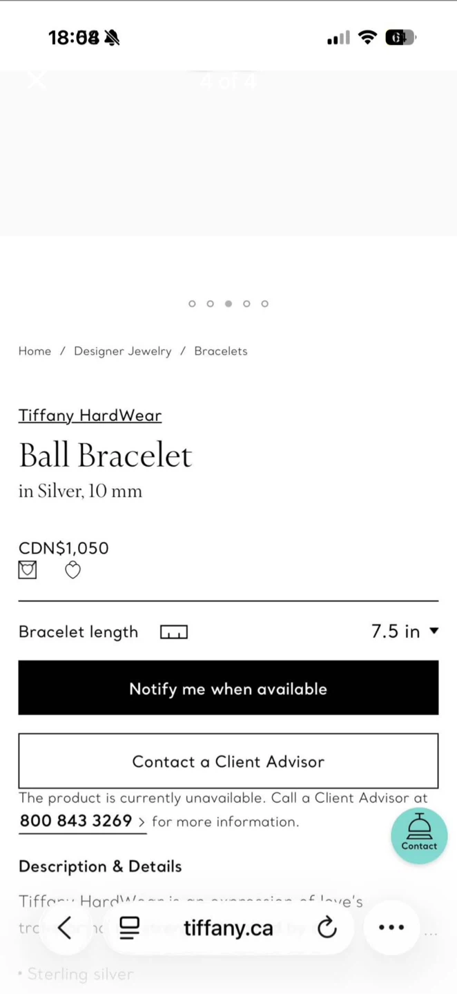 Tiffany & Co. Sterling Silver Ball Bracelet with Heart Tag - photo 4