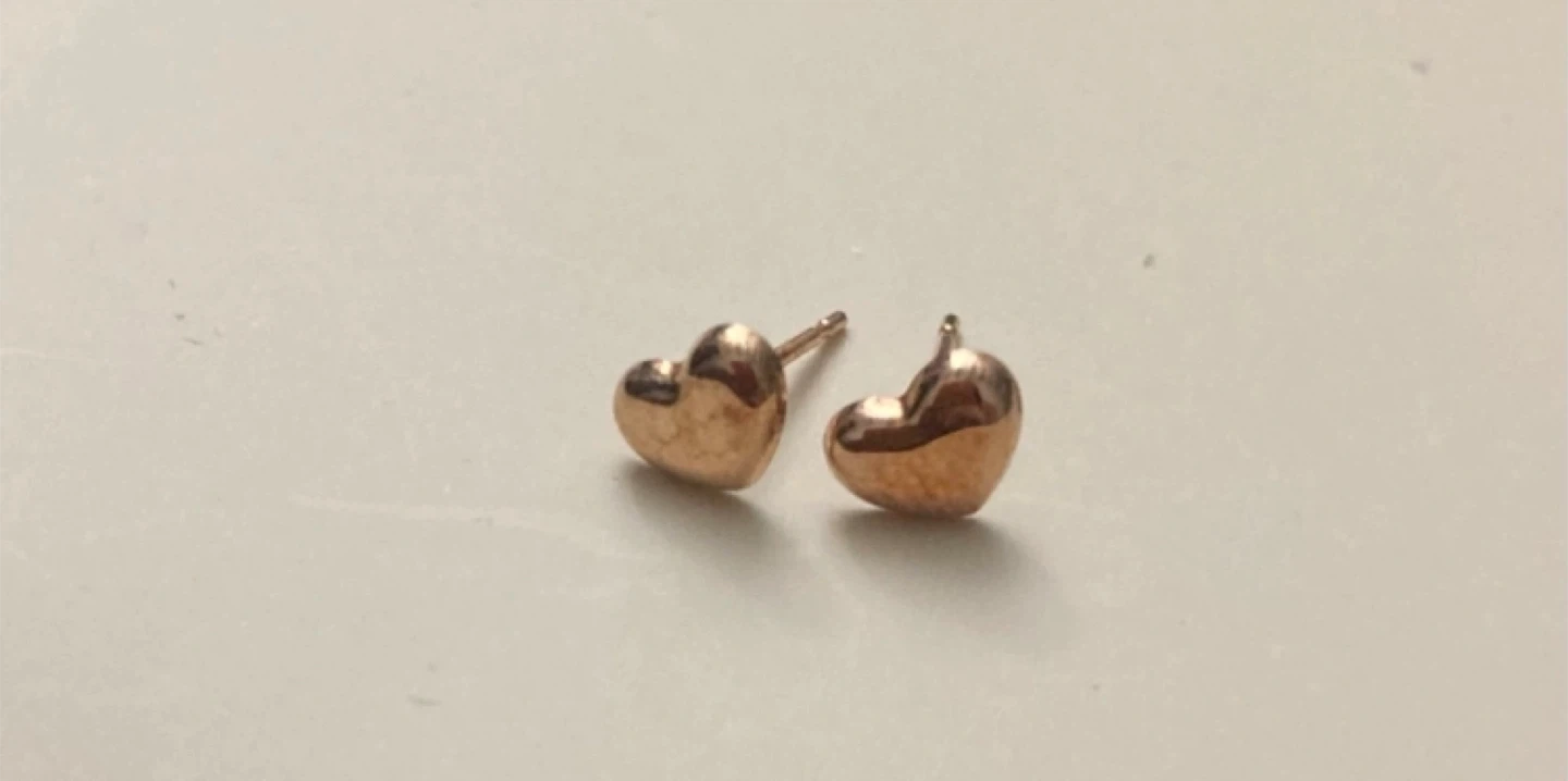 10k England Rose Gold Heart Stud Earrings🏆