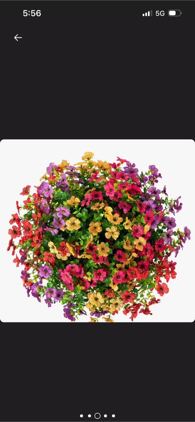 New Hanging Flower Basket with Artificial Flowers - photo 3