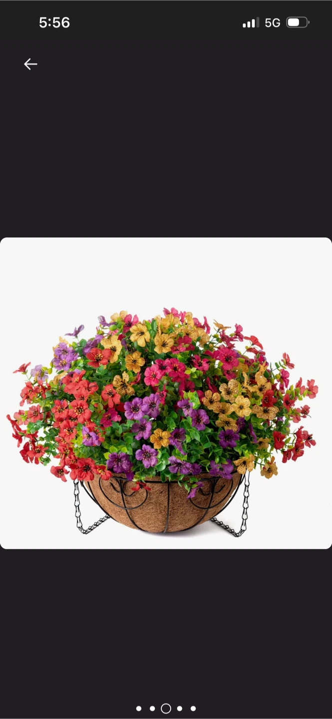 New Hanging Flower Basket with Artificial Flowers - photo 4