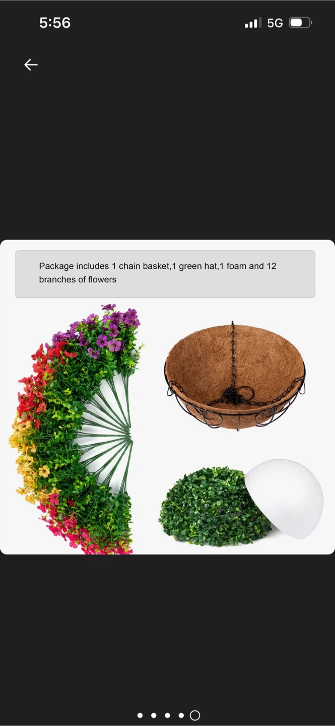 New Hanging Flower Basket with Artificial Flowers - photo 5