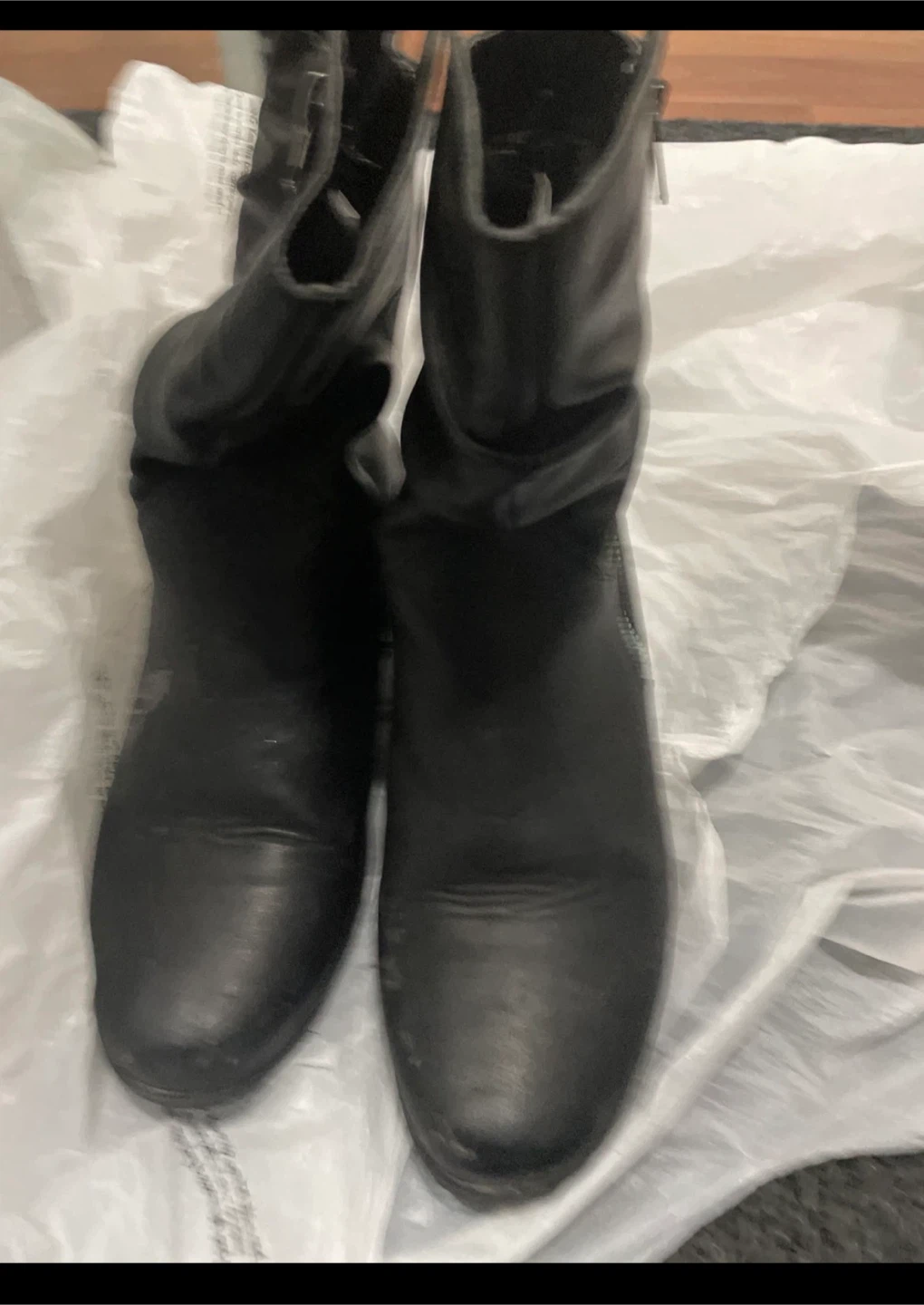 Black Faux Leather Ankle Boots with Zipper 🏆