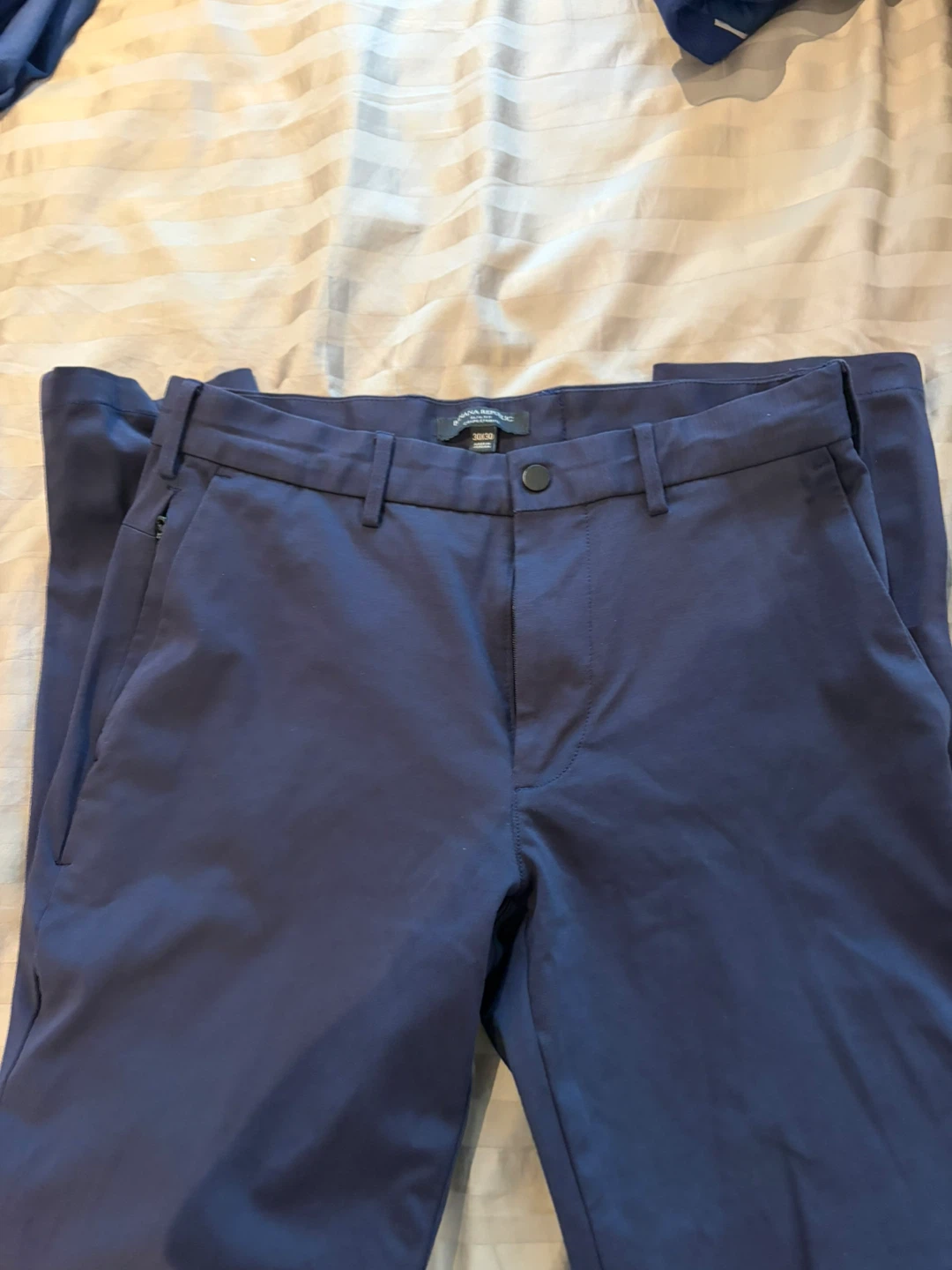 Banana Republic Slim Fit Navy Trousers - 30x30