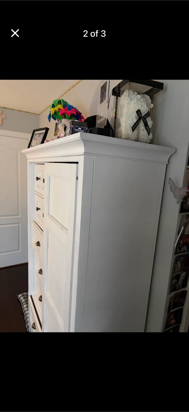 White Tall Dresser with Cabinet - photo 2