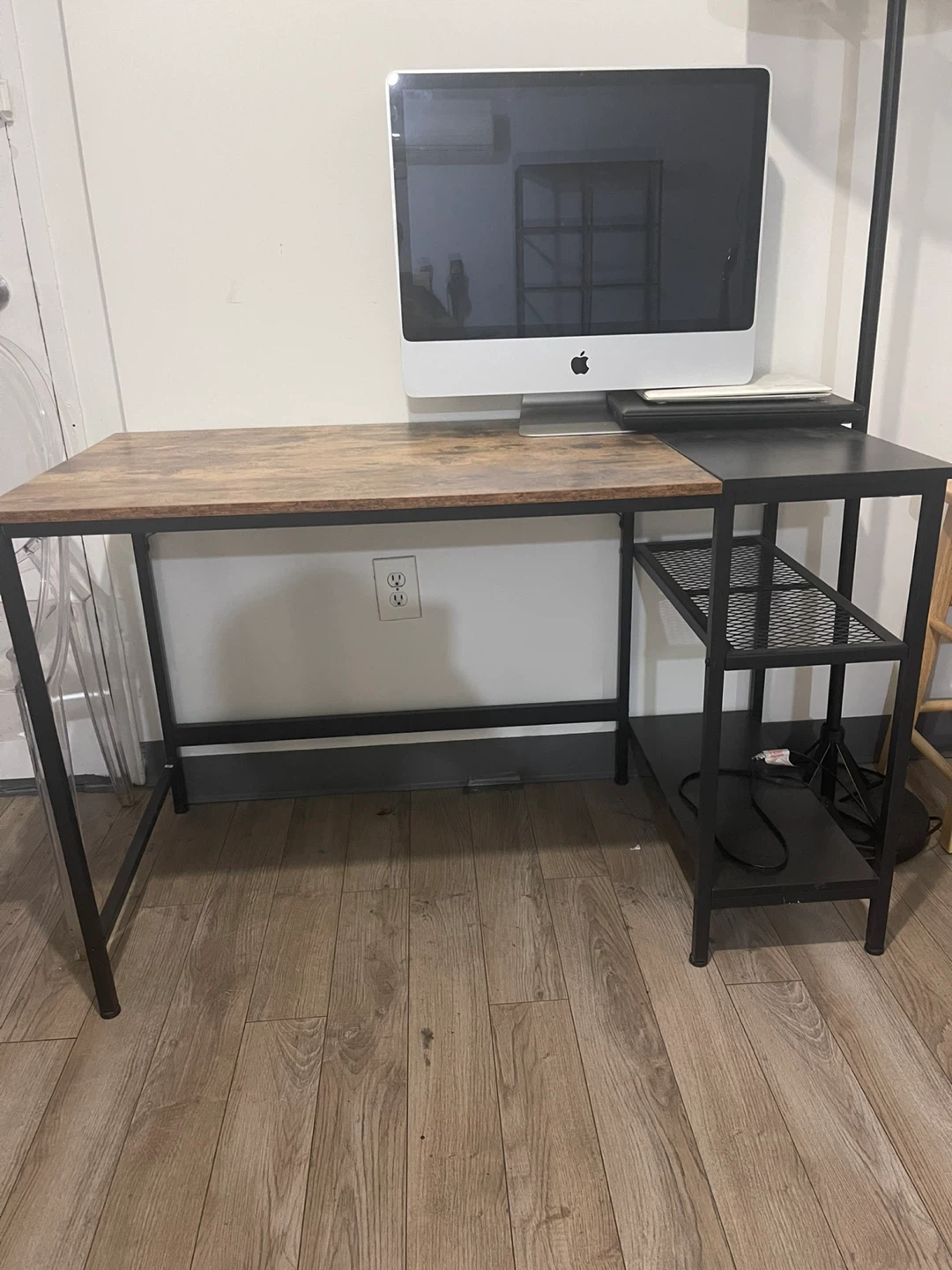 Industrial Style Desk with Storage Shelves - photo 4