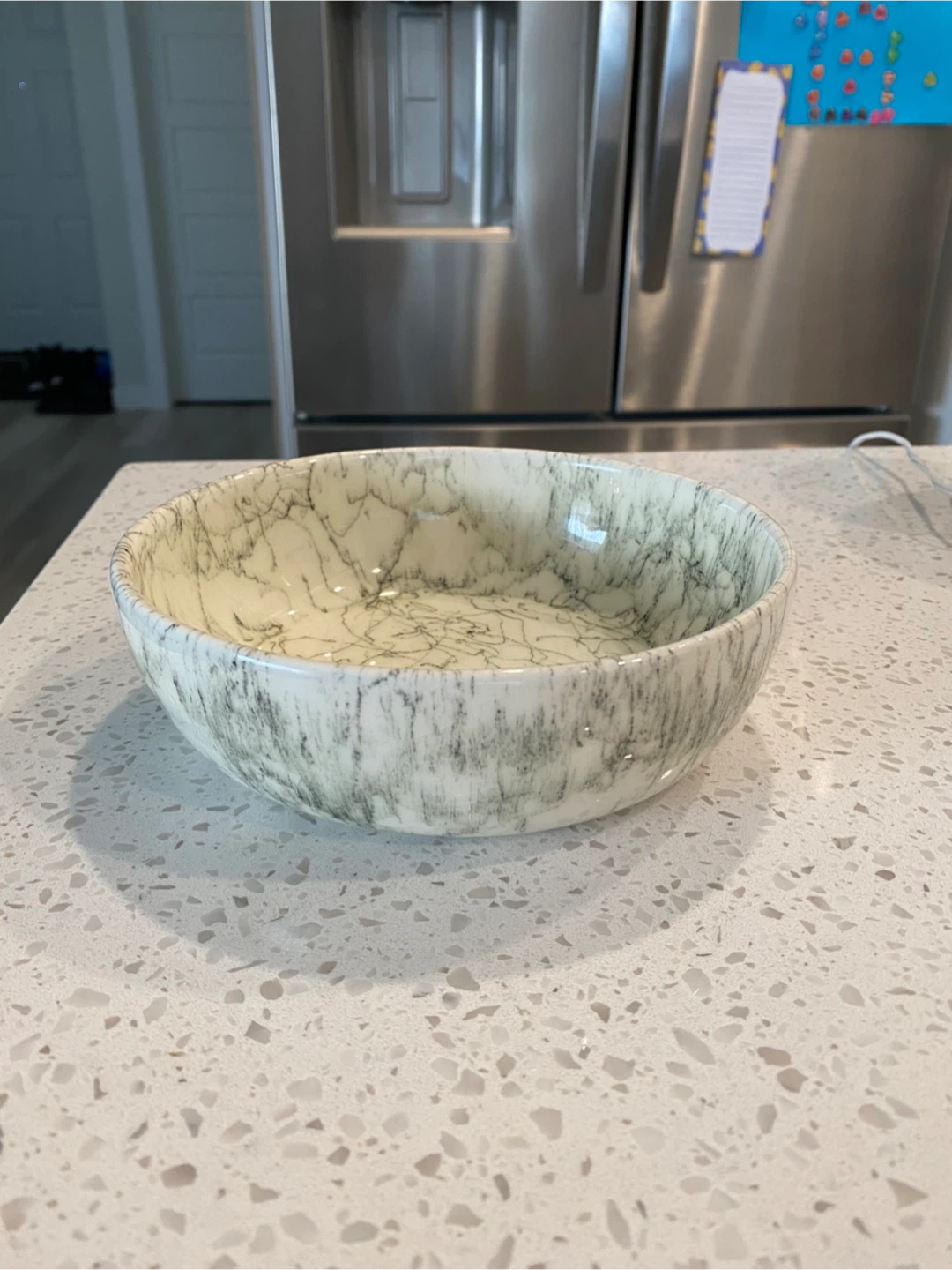 Vintage Marble Design Serving Bowl