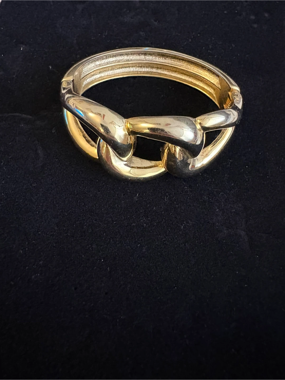 Vintage Gold Tone Chunky Link Bangle Bracelet - photo 3