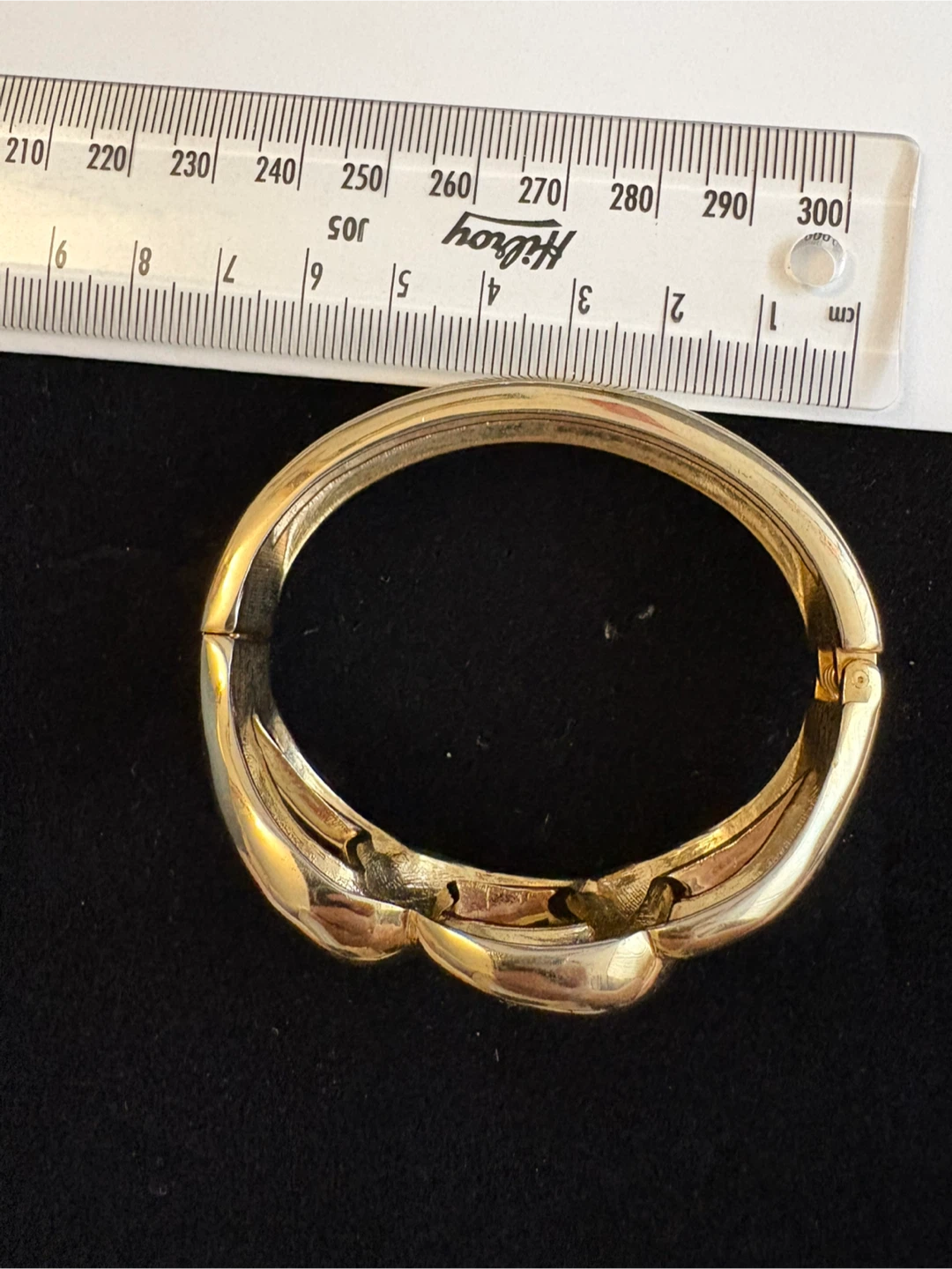 Vintage Gold Tone Chunky Link Bangle Bracelet - photo 2