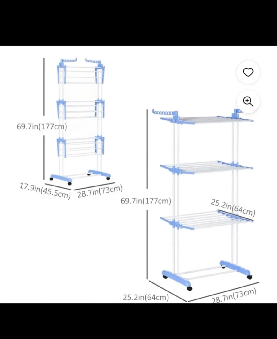 3-Tier Drying Rack with Wheels 🏆 - photo 2