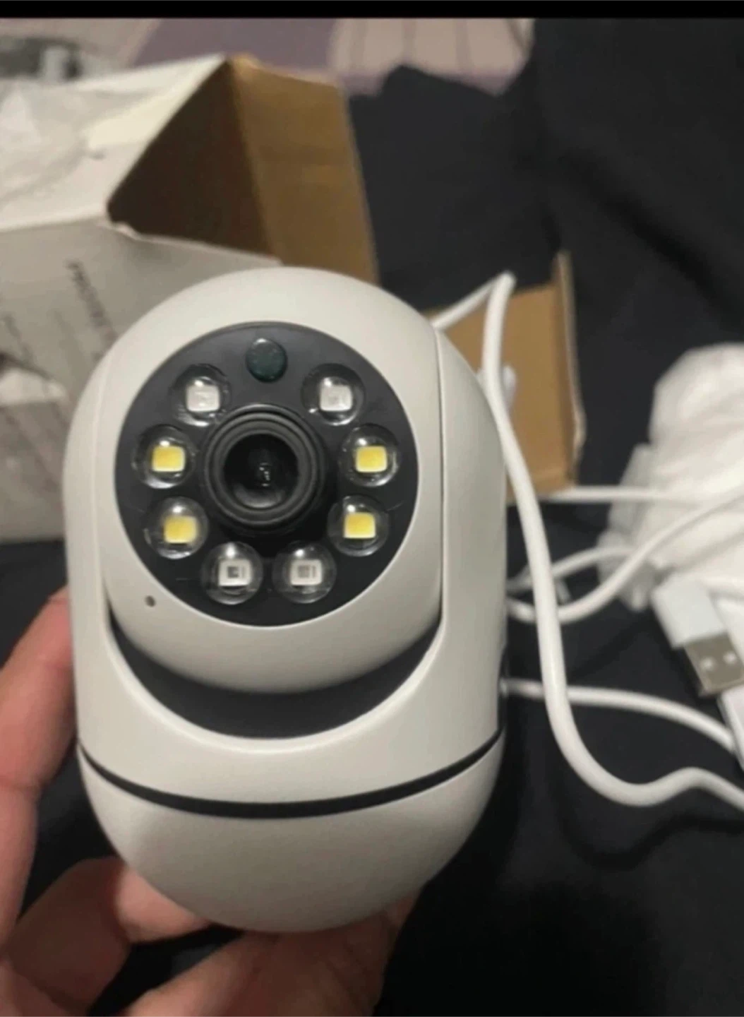 White Indoor Security Camera with Night 🏆   Vision