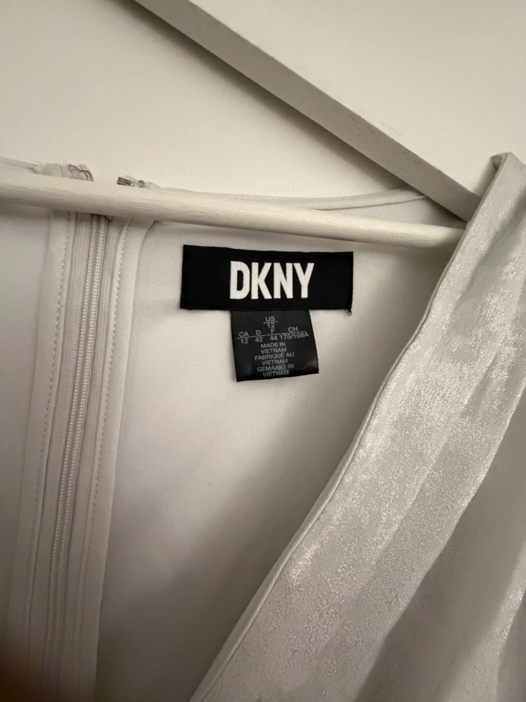 DKNY Silver Metallic Wrap Dress Size 12 - photo 2