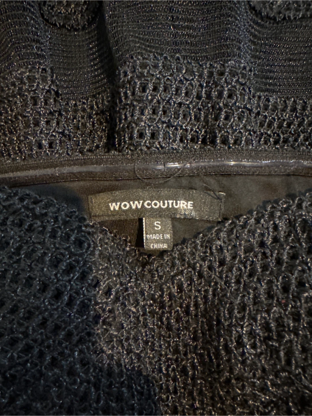Wow Couture Black Strapless Crochet Mini Dress Size S - photo 2