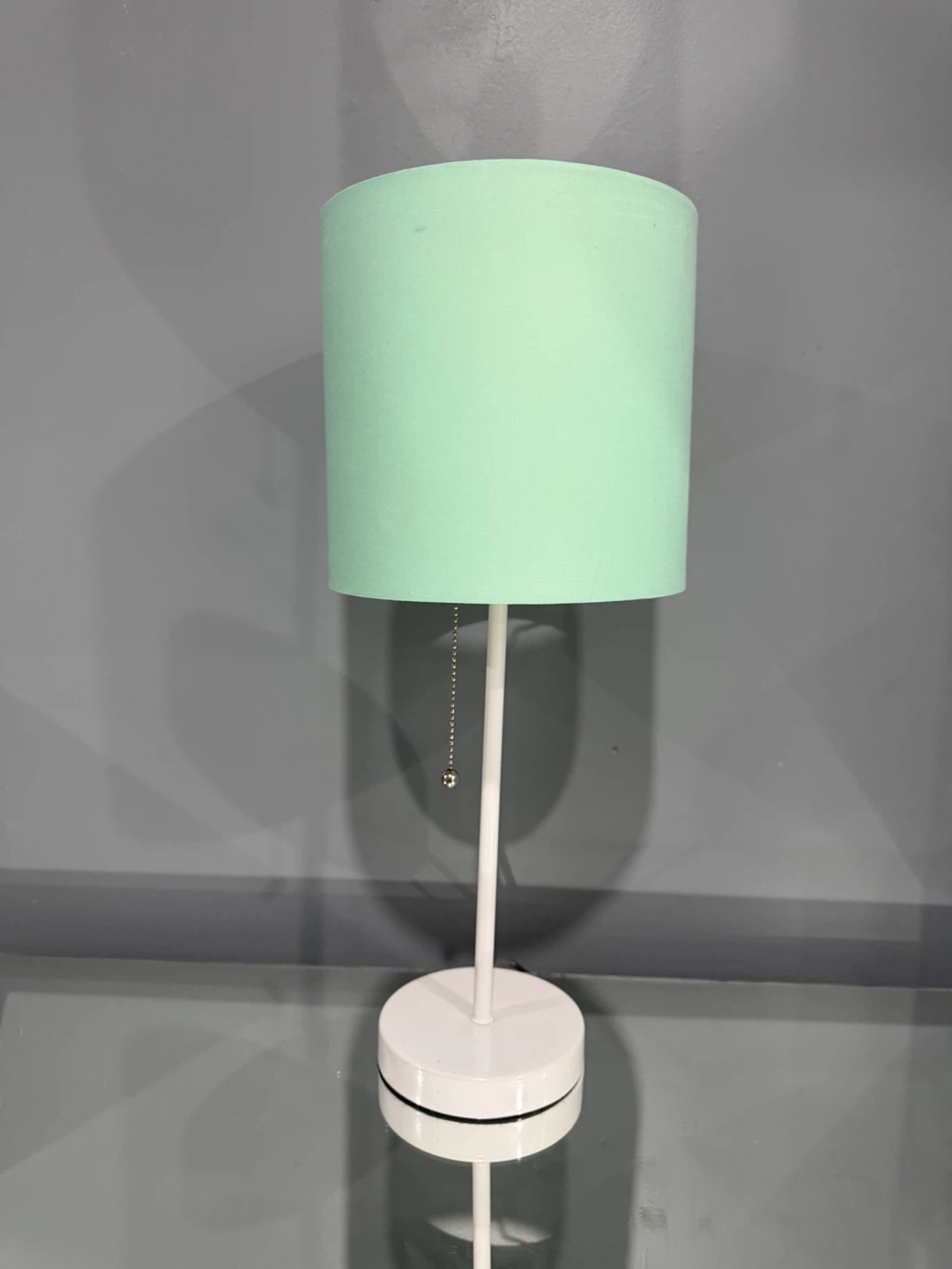 Mint Green Table Lamp with Pull Chain