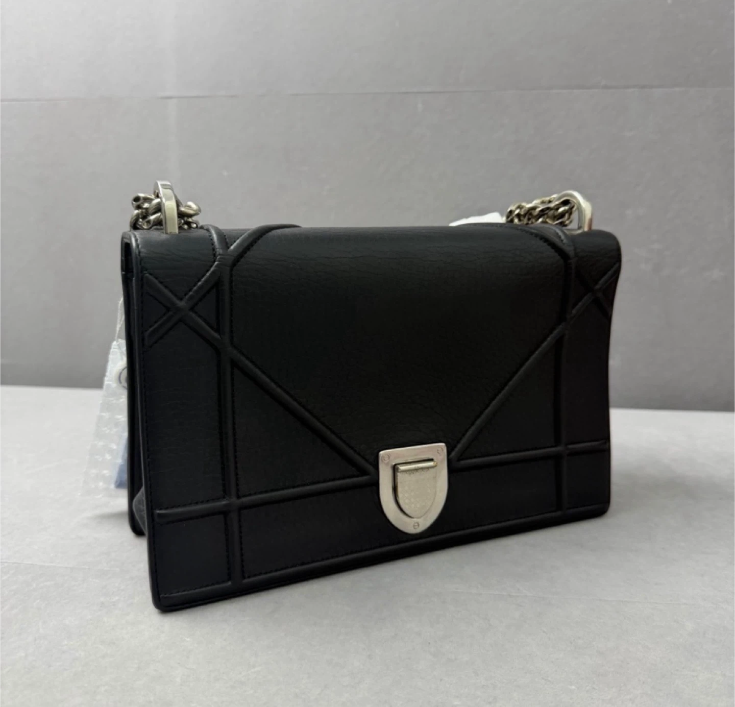 Authentic Dior Black Leather Chain Bag
