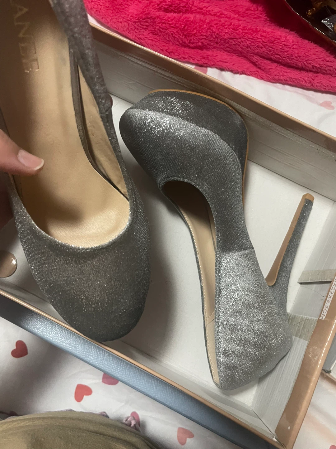 Silver Glitter Platform Heels - photo 2