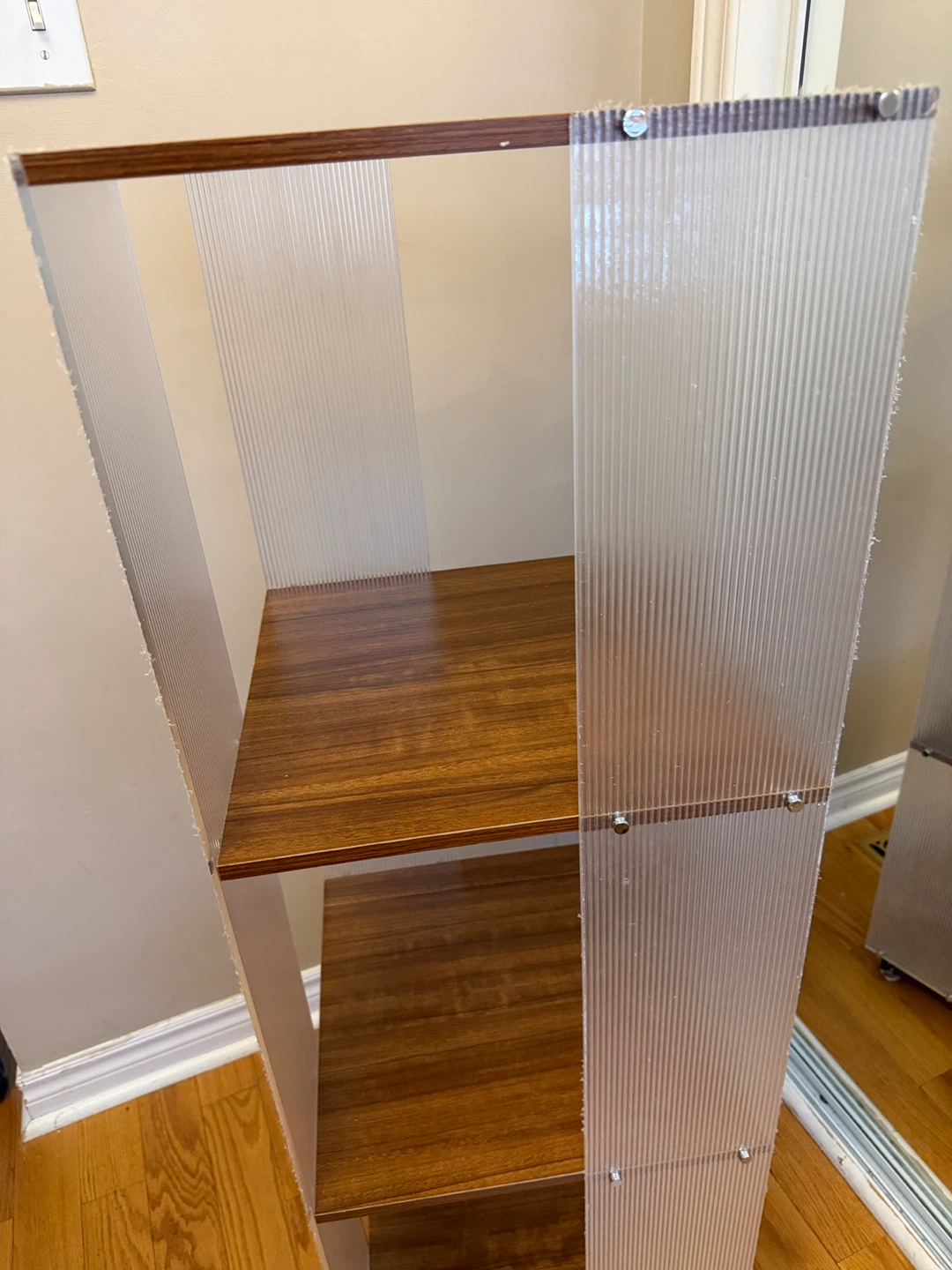 Modern Acrylic and Wood Shelf Unit- Brand New - photo 4