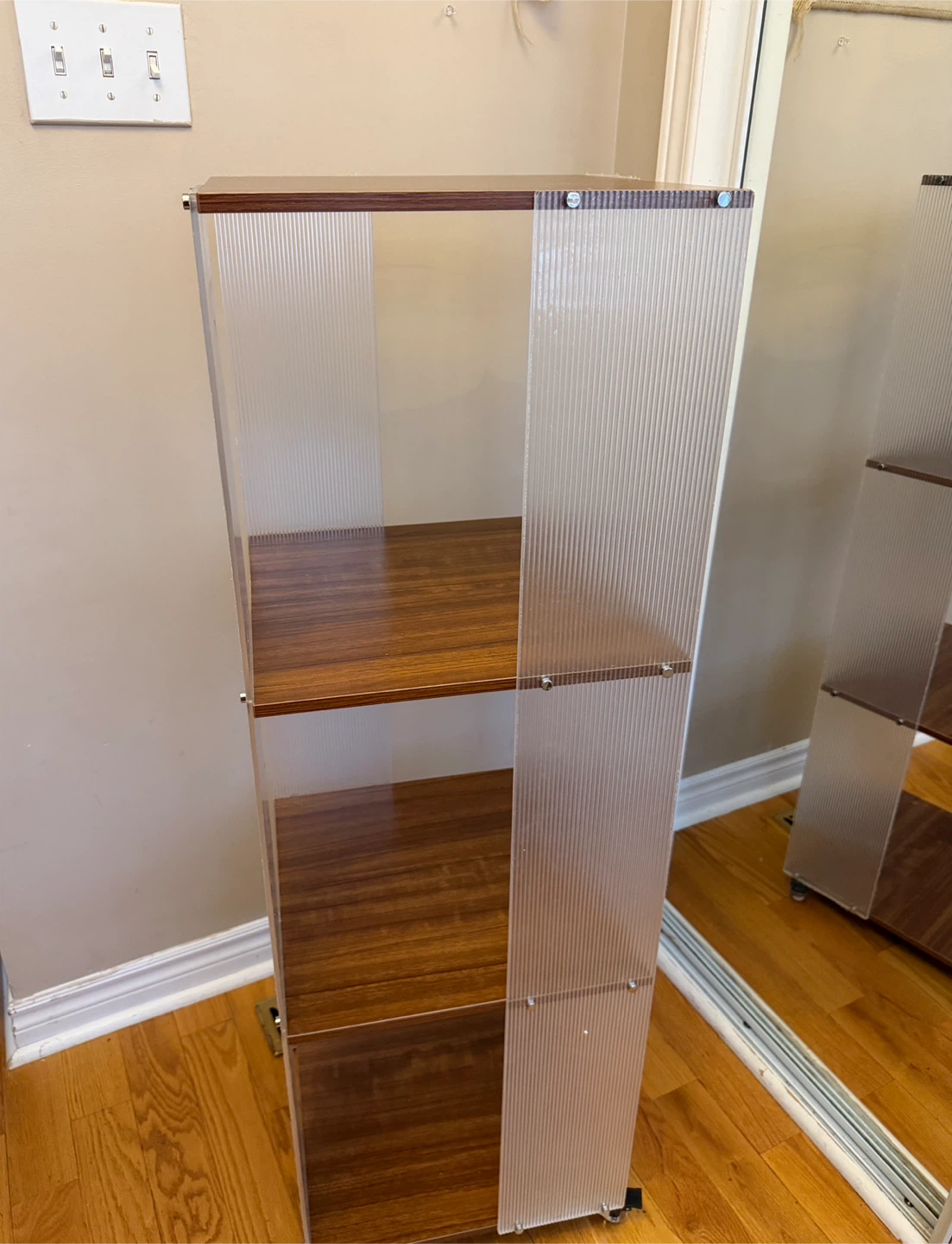 Modern Acrylic and Wood Shelf Unit- Brand New - photo 2