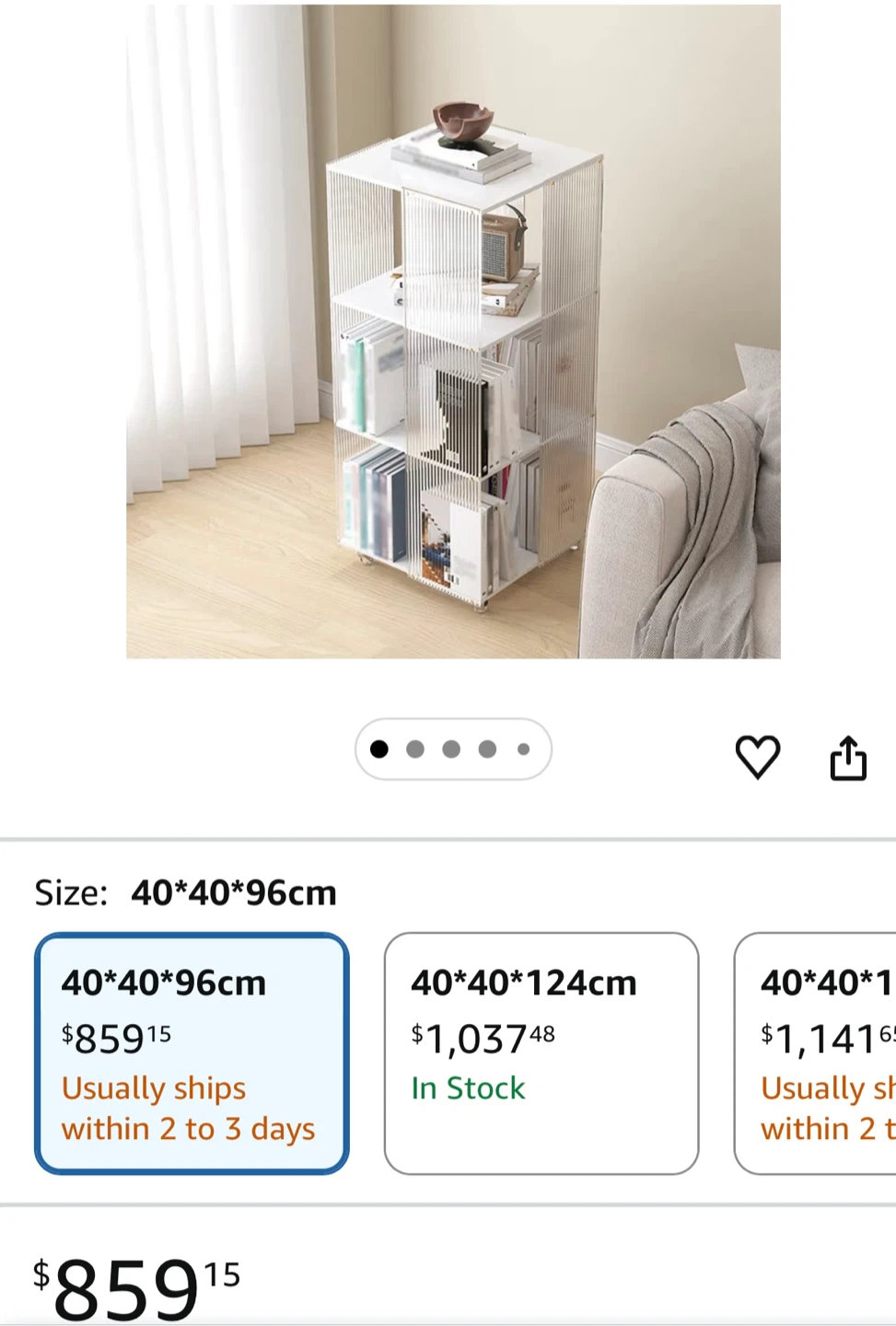 Modern Acrylic and Wood Shelf Unit- Brand New - photo 5