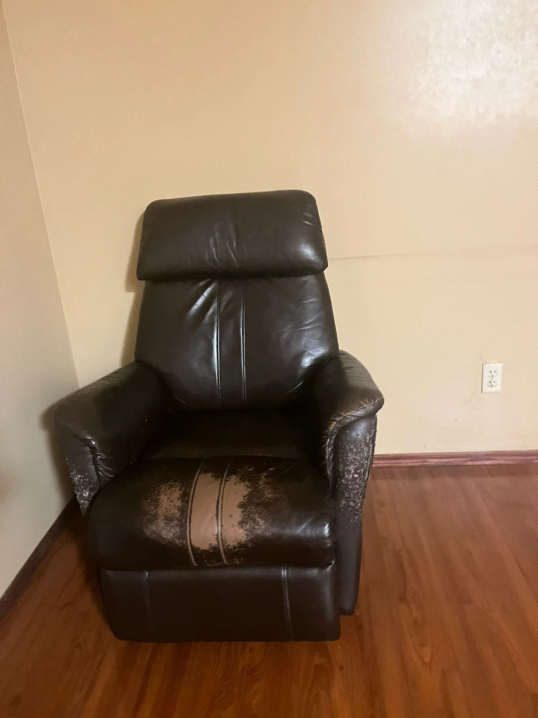Brown Faux Leather Recliner Chair