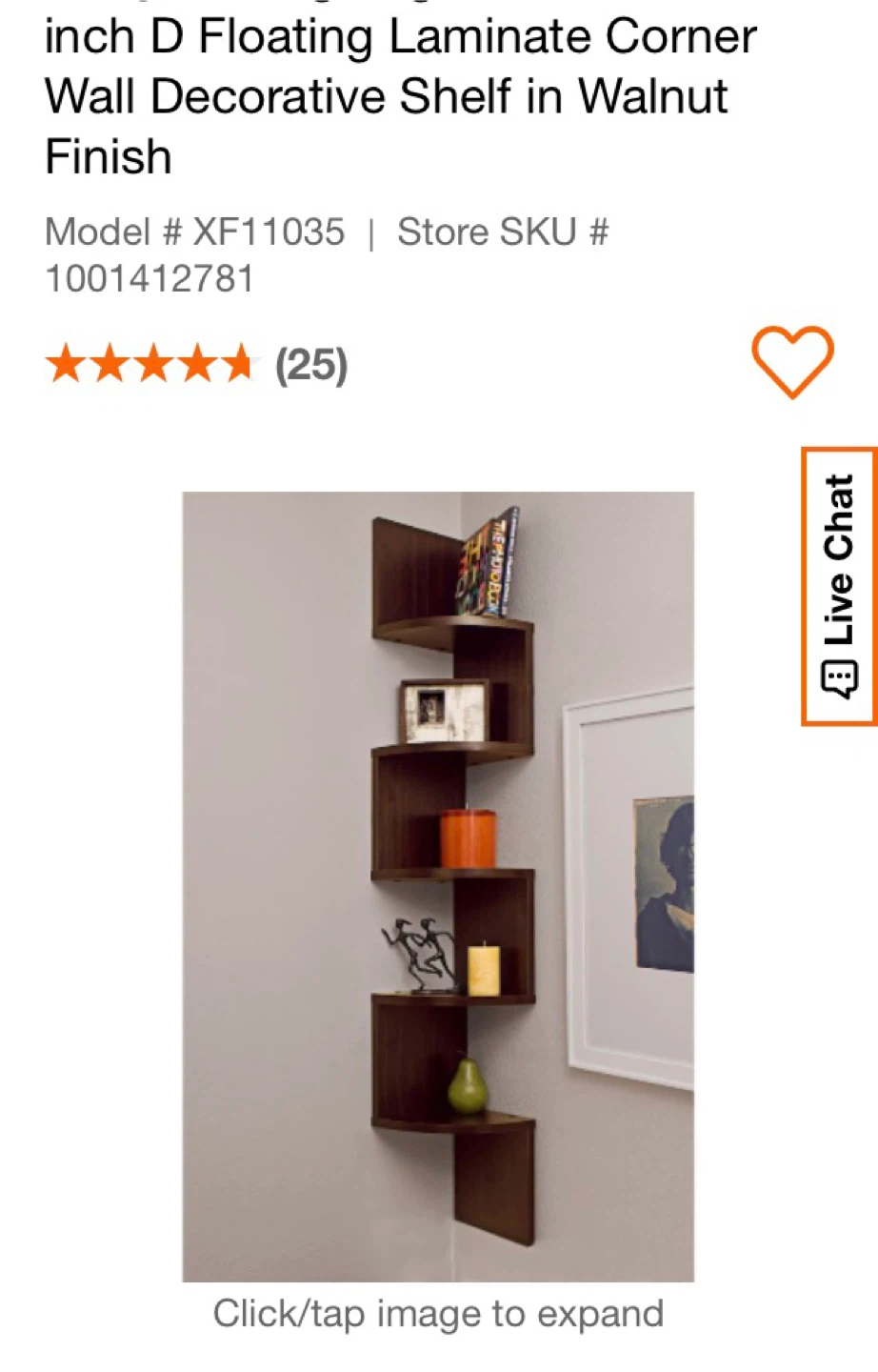 Black Laminate Floating Corner Wall Shelf