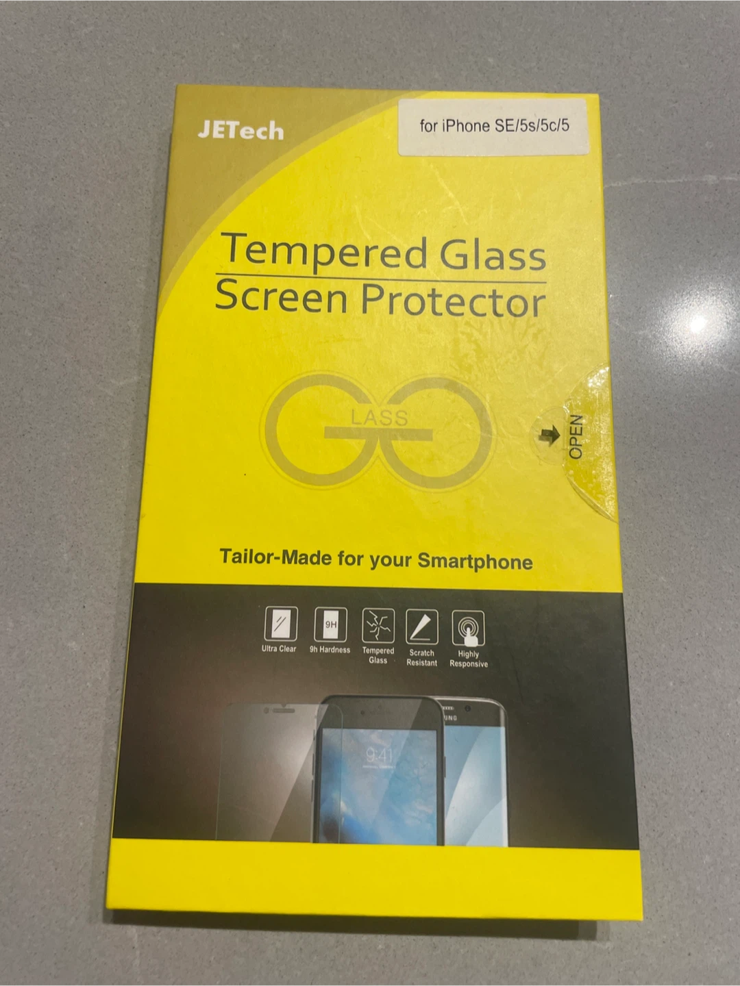 JETech Tempered Glass Screen Protector for iPhone SE/5s/5c/5