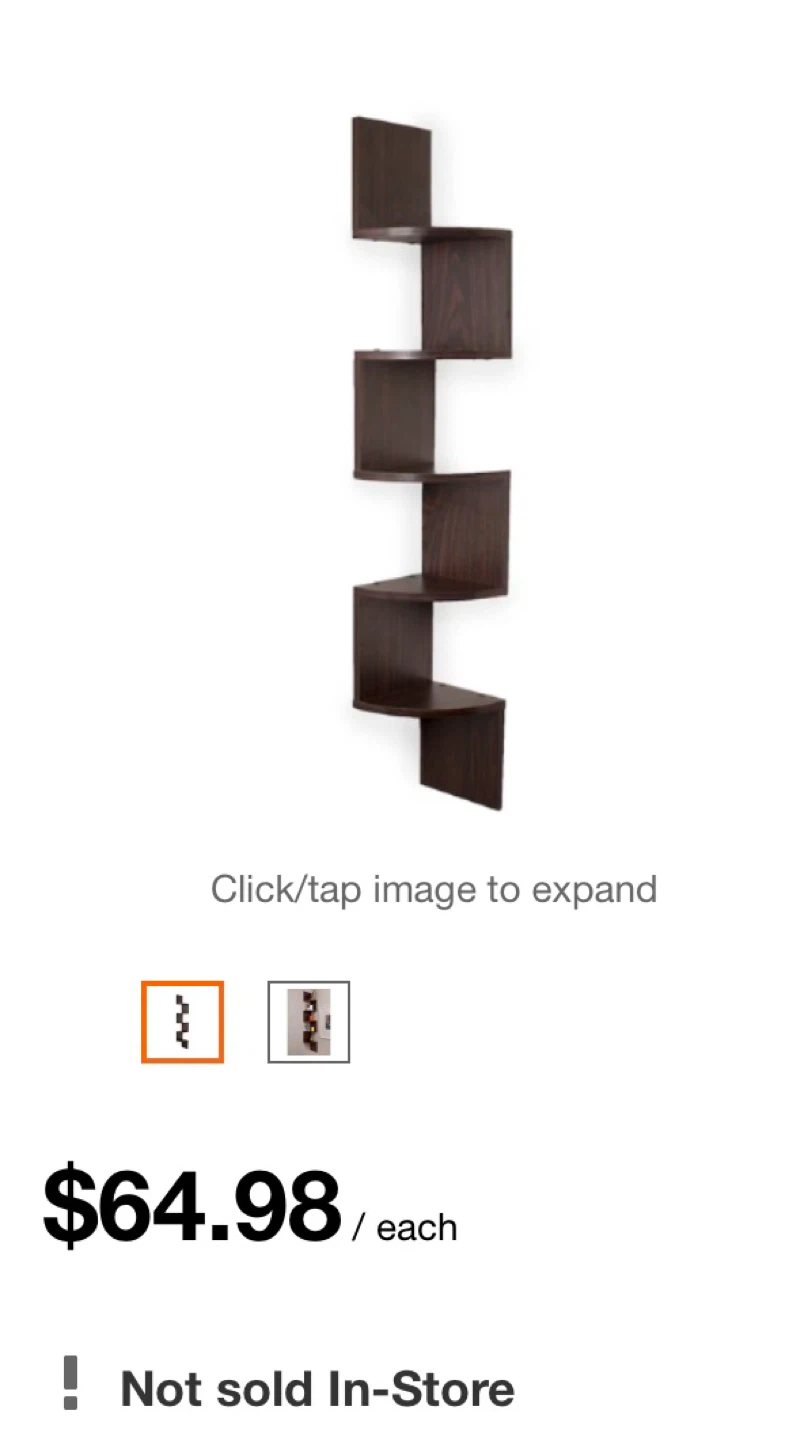 Black Laminate Floating Corner Wall Shelf - photo 3
