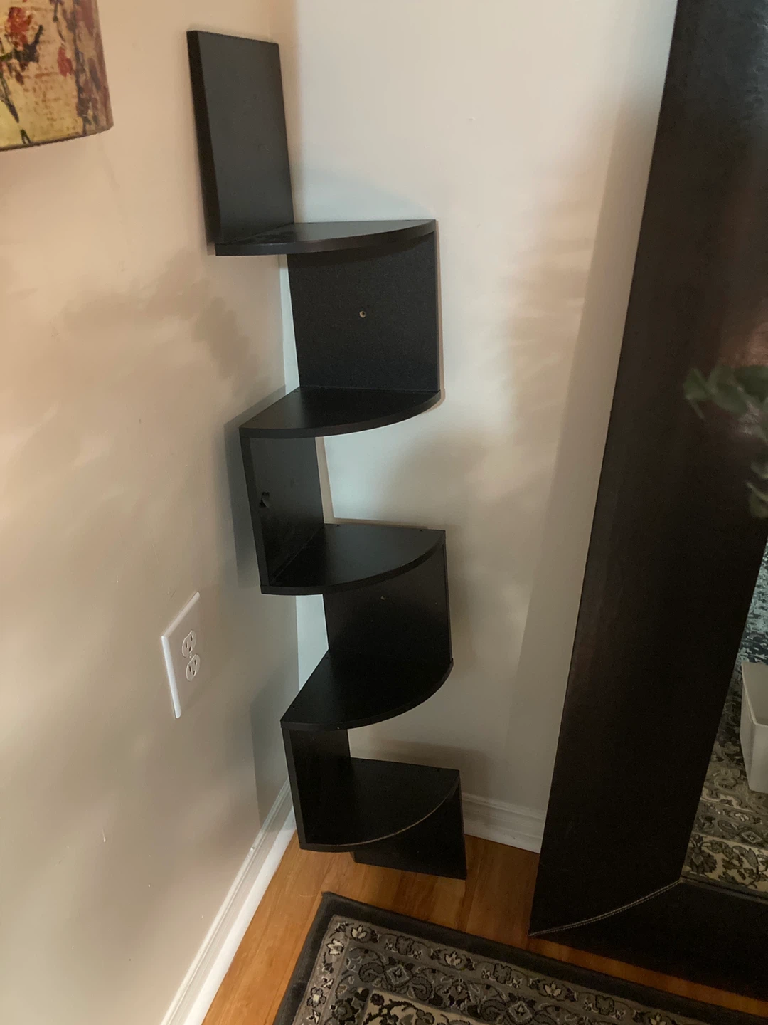 Black Laminate Floating Corner Wall Shelf - photo 5
