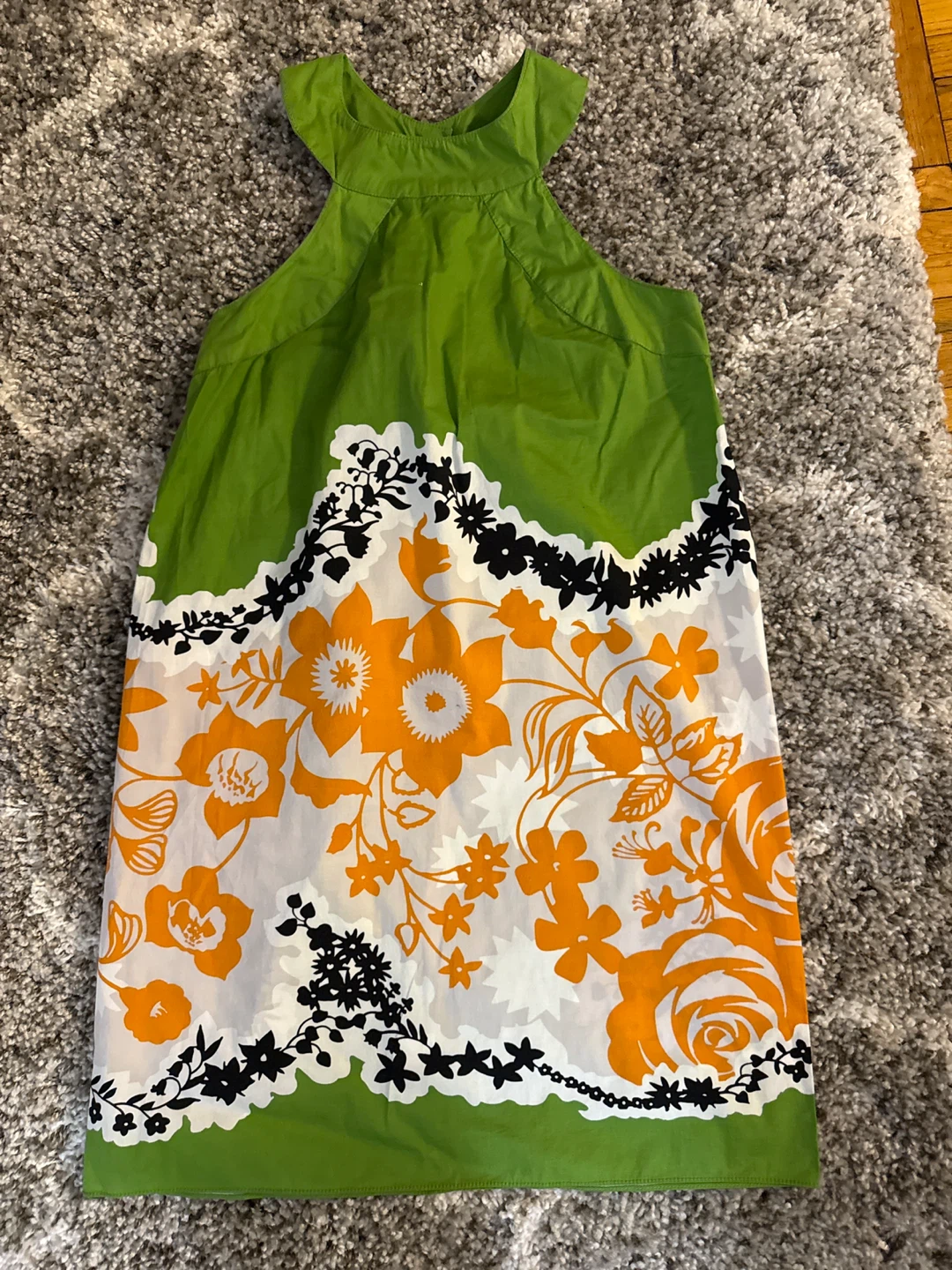 Max Studio Women's Green Floral Print Halter Dress Size M
