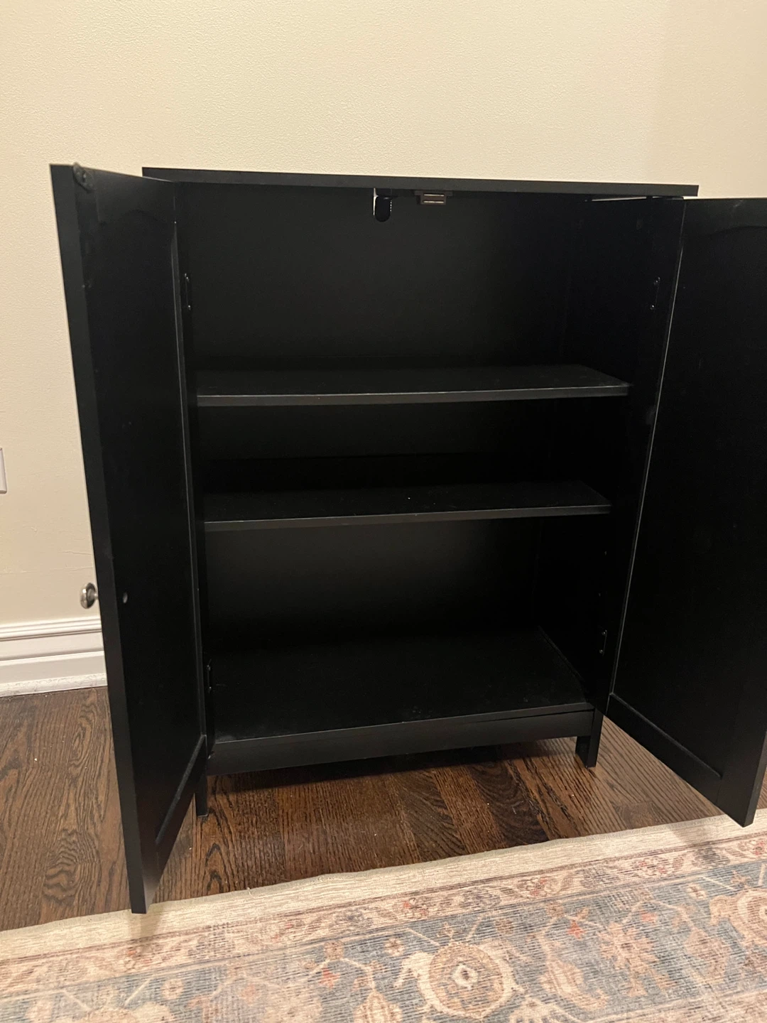 Black Two-Door Storage Cabinet - photo 2
