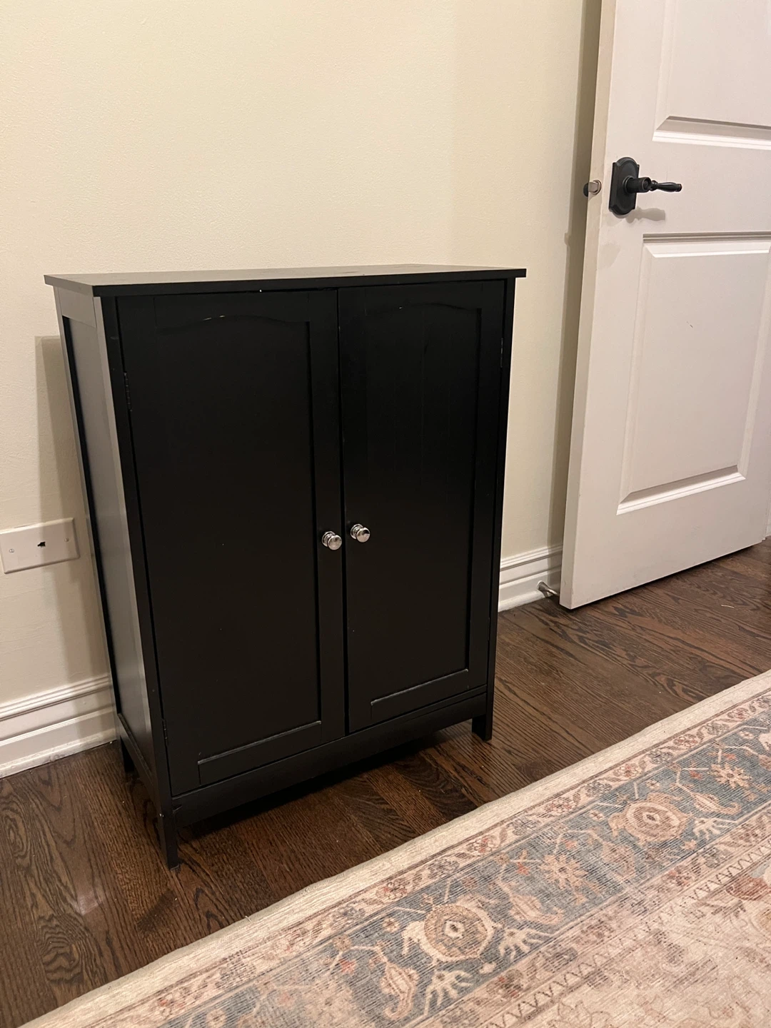 Black Two-Door Storage Cabinet