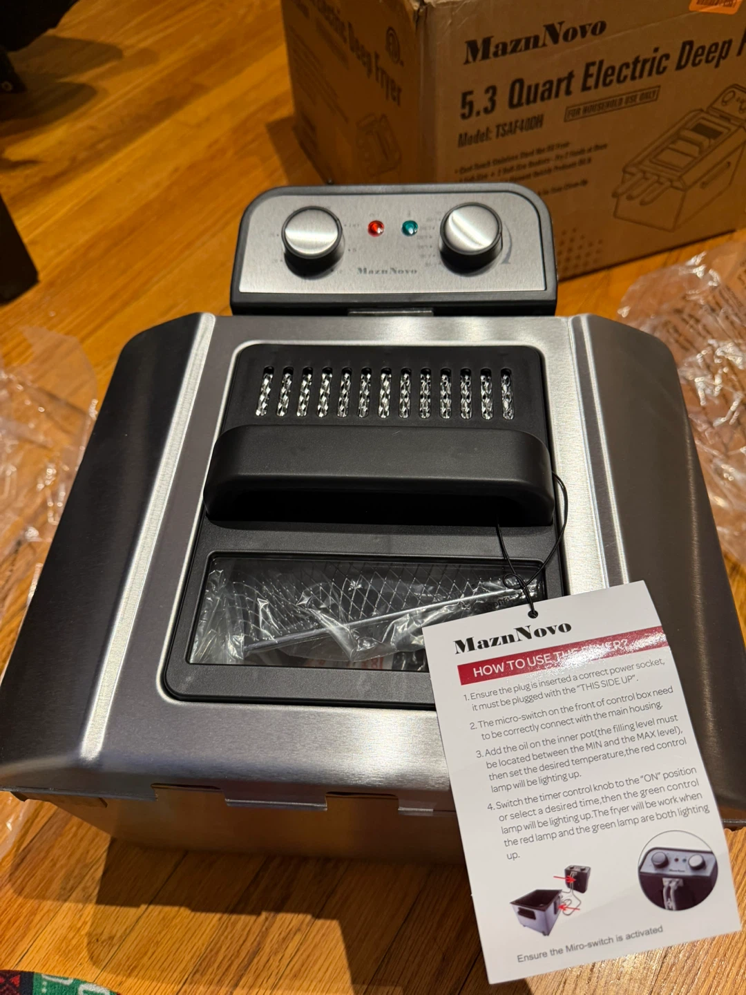 Manznovo 5.3 Quart Electric Deep Fryer - New - photo 2