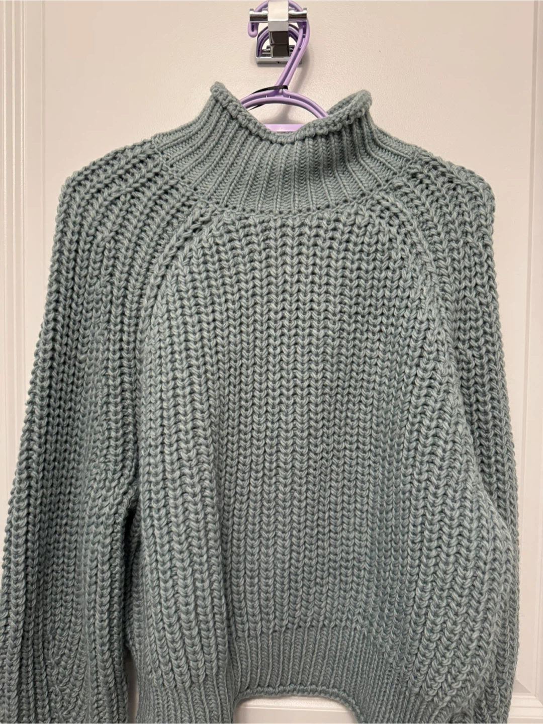 H&M Light Blue Knit Turtleneck Sweater - photo 2