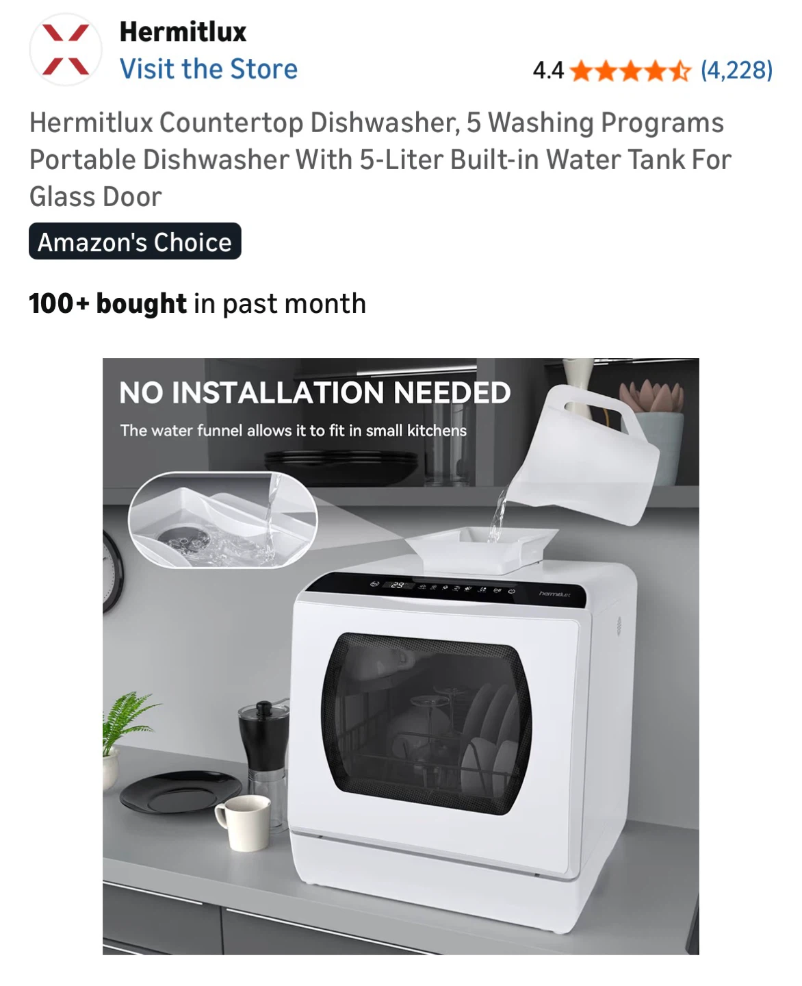 Hermitlux Countertop Dishwasher - photo 4