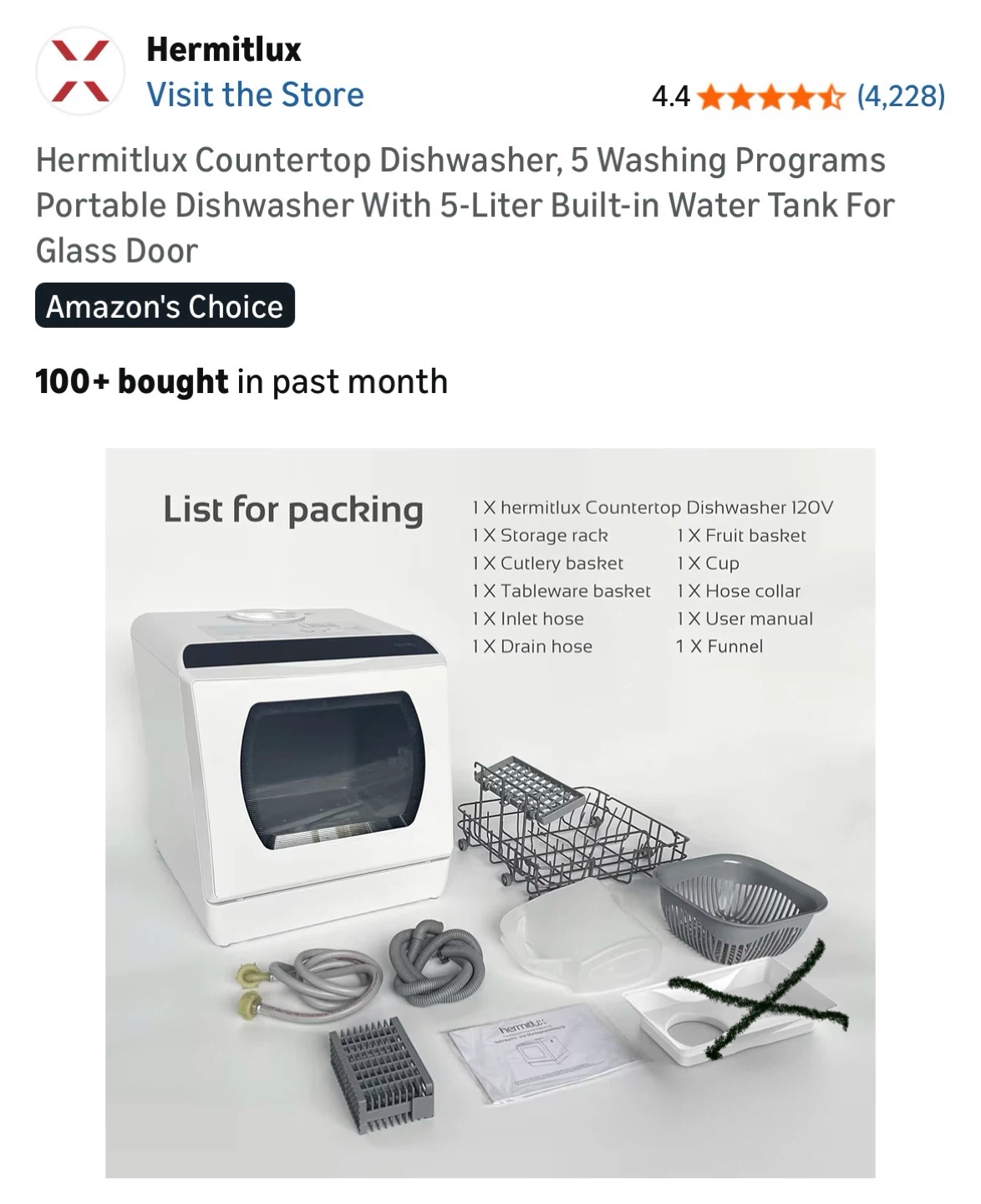 Hermitlux Countertop Dishwasher - photo 5