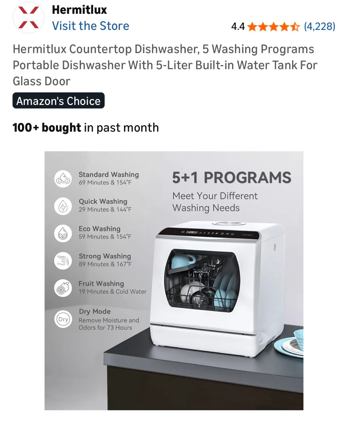 Hermitlux Countertop Dishwasher - photo 3