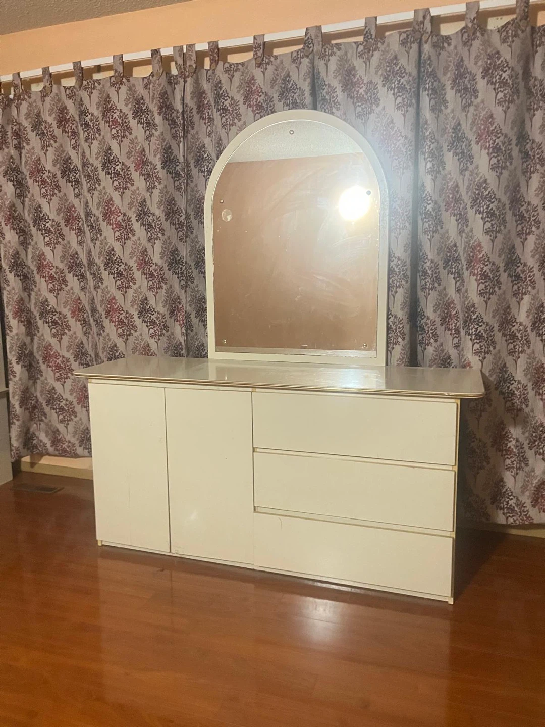 Cream Dresser with Mirror
