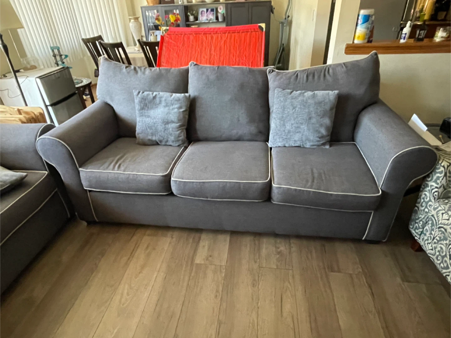 Gray Loveseat and Sofa Set