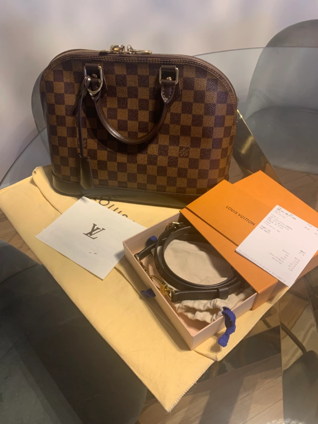 Louis Vuitton Alma PM Damier Ebene hand bag