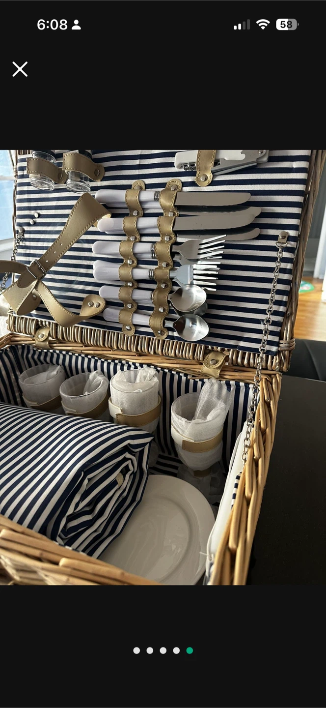 Wicker Picnic Basket Set - photo 5