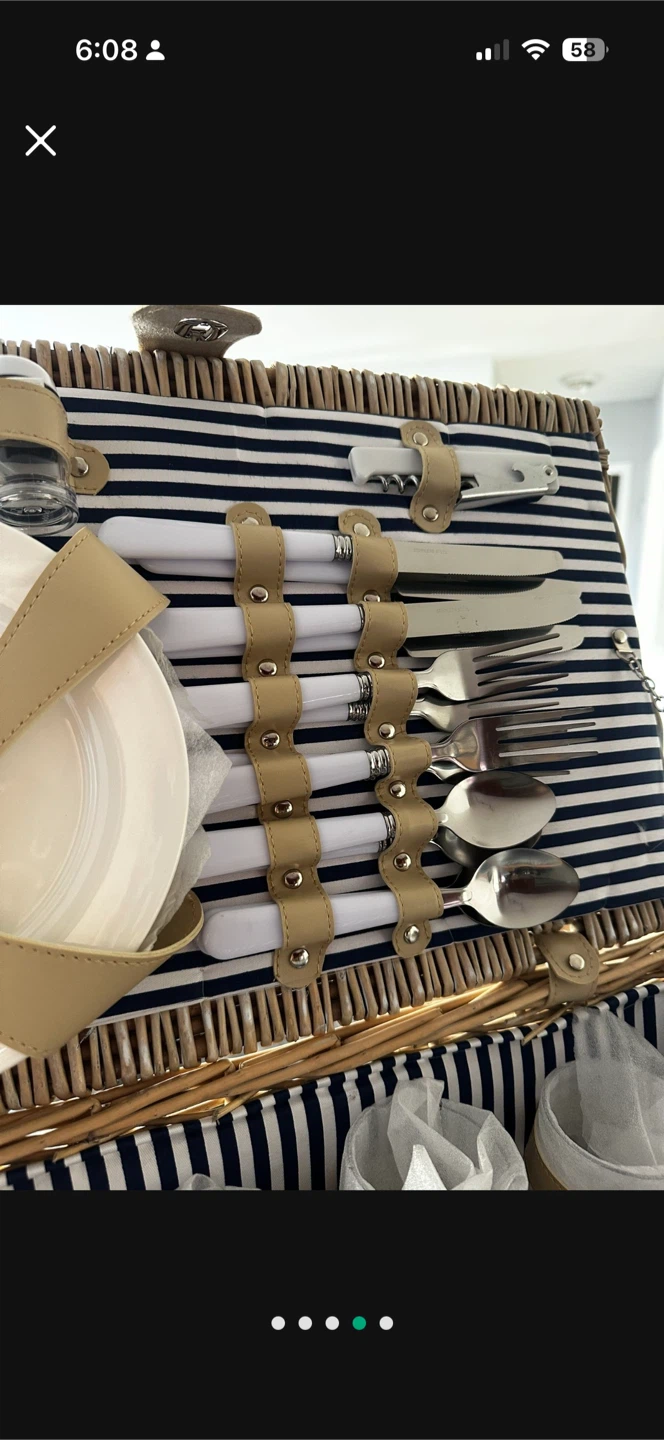 Wicker Picnic Basket Set - photo 4