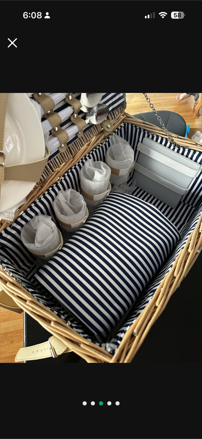 Wicker Picnic Basket Set - photo 3