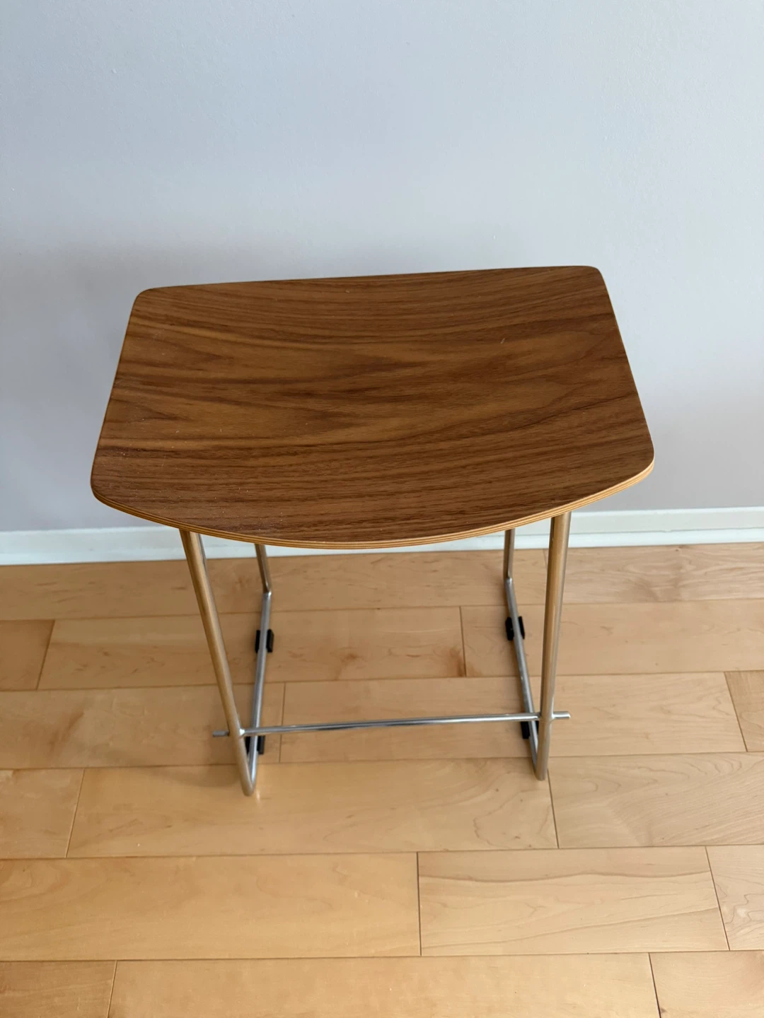Modern Curved Wood and Metal Bar Stool - photo 2