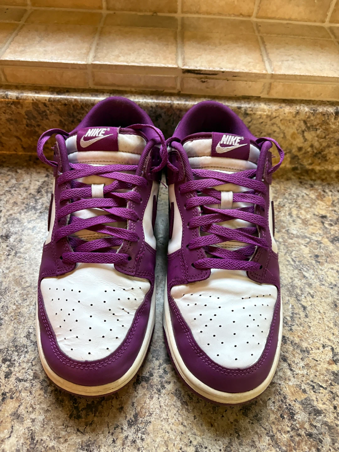 Nike Dunk Low Purple White Shoes - photo 4