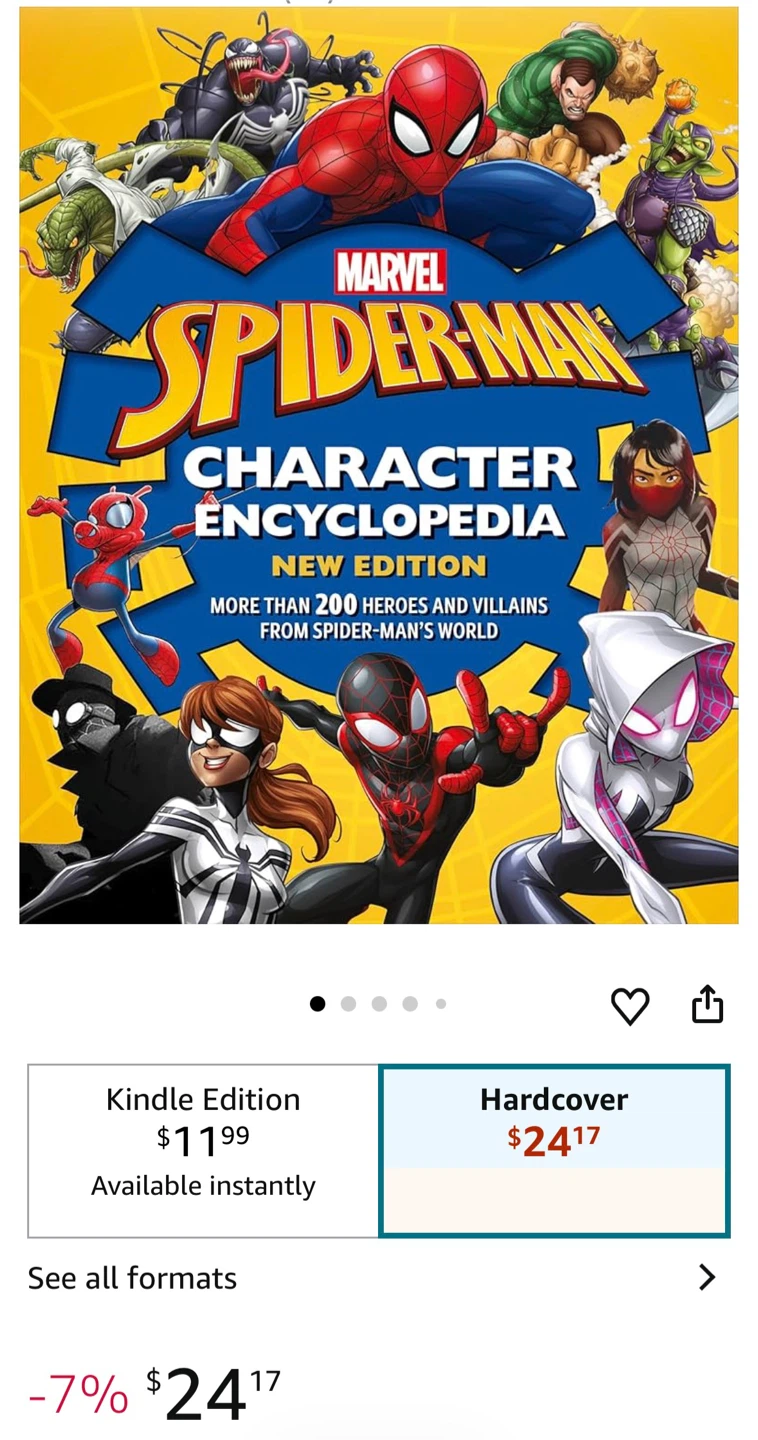 Marvel Spider-Man Character Encyclopedia 2022 Edition Book