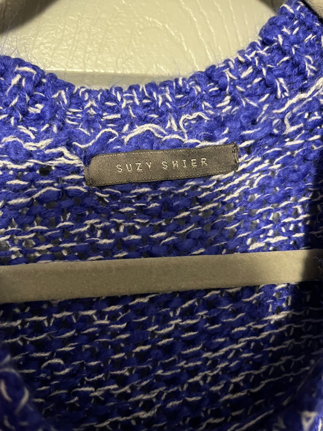 Suzy Shier Blue and White Knit Sweater (S) - photo 2