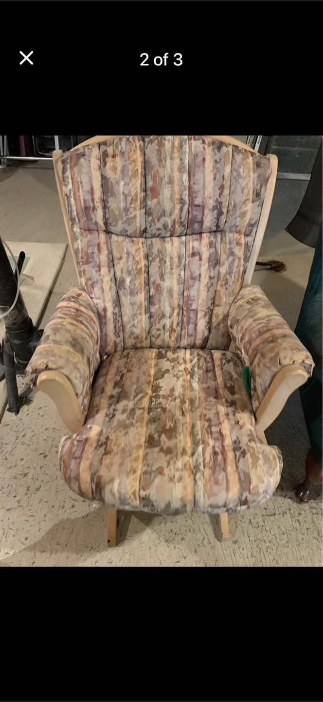 Comfortable recliner chair with floral pattern
